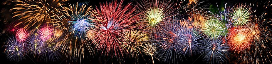 Fireworks in Panoramic View