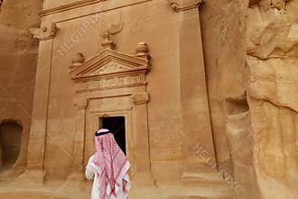 Al Ula old city , Saudi Arabia - The Nabataeans or Nabateans Civilization in Madain Saleh in Al Ula - Qasr al-Farid
