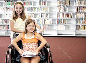 School Library - Two Girls
