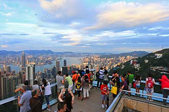 Tourists at Victoria Peak, Hong Kong