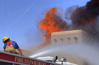 Building on fire