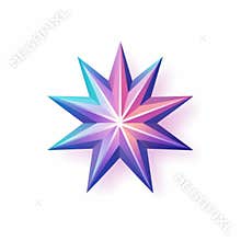 a purple and blue star logo on a white background