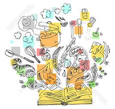 Cooking book sketchy doodle