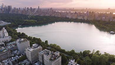 New York city downtown background, Urban park summer travel, Epic Central Park