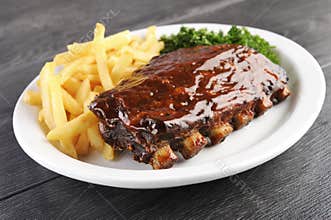Grilled barbecue ribs