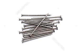 Nails on white background