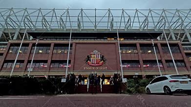 Football Fans Outside the Stadium of Light