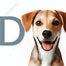 A dog clipart and letter D