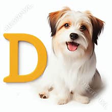A dog clipart and letter D