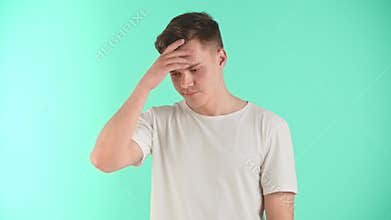 Young man experiencing feelings of frustration and loss. Lost a big amount of money. Negative emotions due to failed