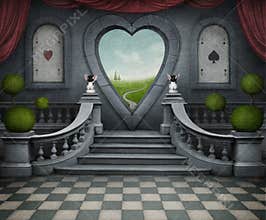 Fantastic background and door of heart.