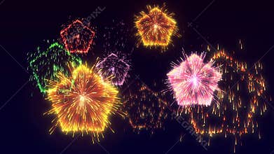 star particle fire works effect animation