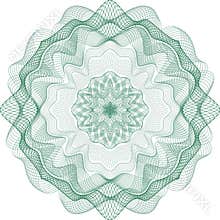 Guilloche Rosette for Certificate or Currency