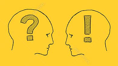 Answer to question. Illustration on yellow