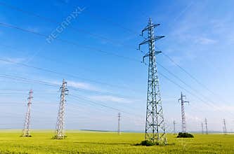 High voltage electricity pylons