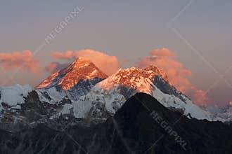 Everest at sunset.