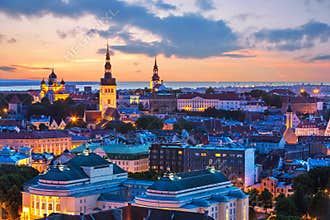 Evening scenery of Tallinn, Estonia
