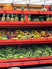 Tropical Fruit Vendor Shelves
