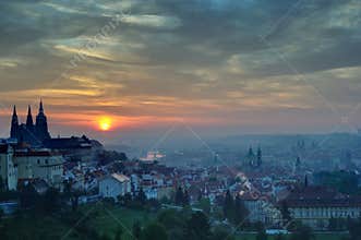 Streaks over the morning Prague