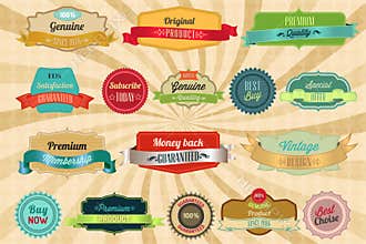 Retro labels and badges