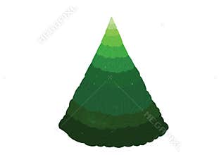 Hand drawn oil brush stroke Christmas tree with star isolated on png or transparent background. Graphic resources for New Year,