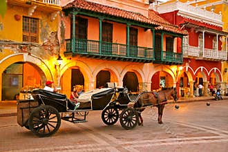Horse drawn carriage, Plaza de los Coches, Cartagena