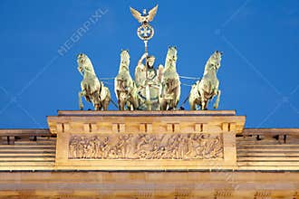 Quadriga on Brandeburg Gate at night, Berlin