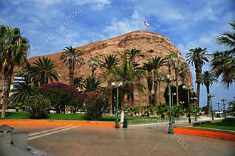 Arica, Chile - May 13, 2013 : moro de Arica is one of famous tourism spot in Chile