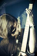 Man playing electric guitar