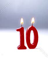 Birthday candles showing Nr. 10