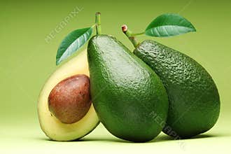 Avocado on a green.