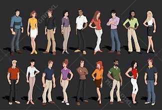 Cartoon business people