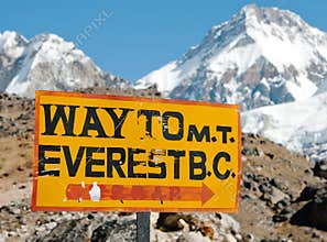 Signpost way to mount everest b.c.