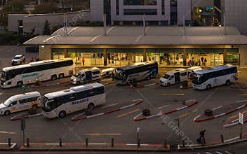 Bus transit station at an airport
