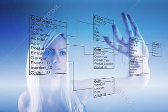 Girl with Database Tables
