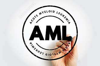 AML - Acute Myeloid Leukemia acronym, medical concept background