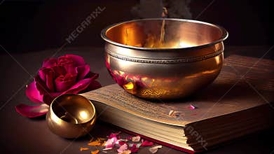 Tibetan singing bowl for music and sound healing and meditation