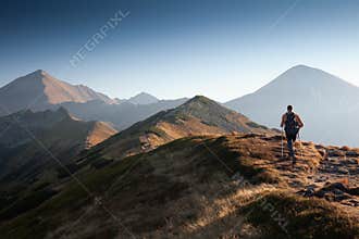 Hiker in Tatras Mountains