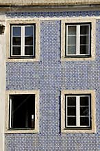 House decorated with azulejos, Portugal