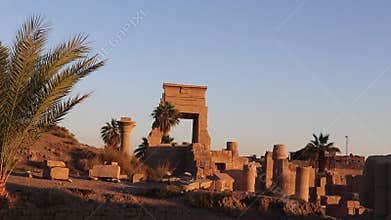 Sunset at Karnak Temple in Luxor, Egypt.