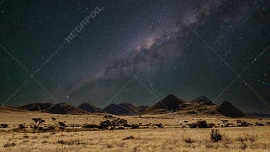 Namibian desert with the milky way