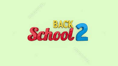 Animation of back to school text banner over thunderbolt and bulb icon against green background