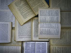 Old open books background