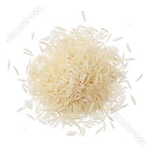 Basmati rice on a pile isolated on white background