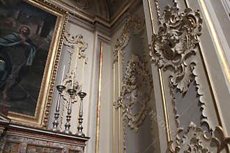 baroque woodwork at the saint john the baptist cathedral in ragusa in sicily (italy)