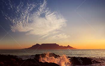 Table Mountain with clouds, Cape Town, South Africa