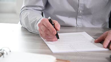Businessman reviewing a document