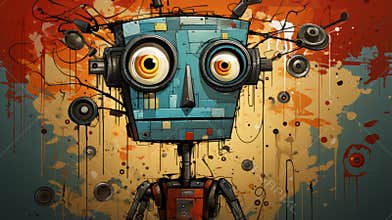 Surrealistic Cartoon Robot Portrait Wallpapers By Elisha Peter