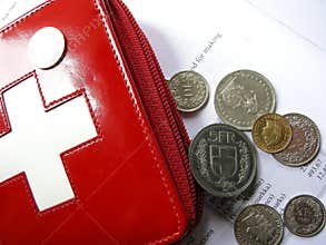 Swiss wallet money in francs