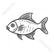 Fish Outline Style Vector Illustration In Fujifilm Pro 400h Style